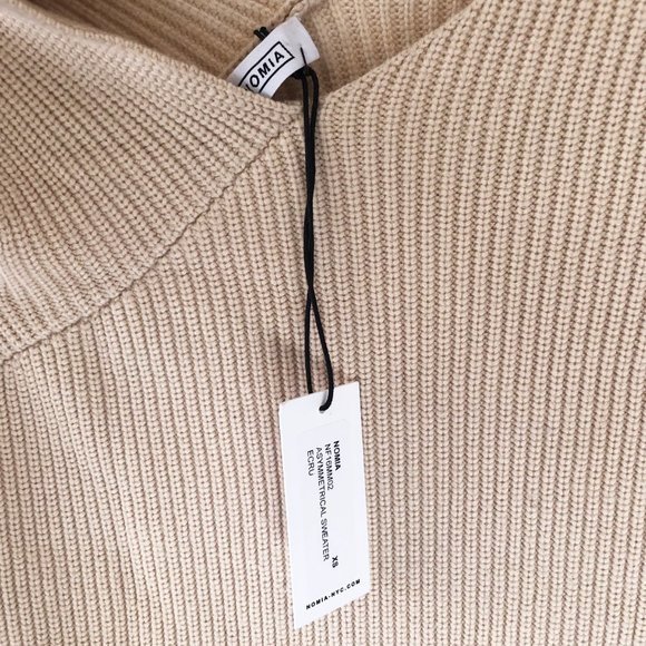Nomia beige cut out asymmetrical knit sweater - Picture 4 of 9